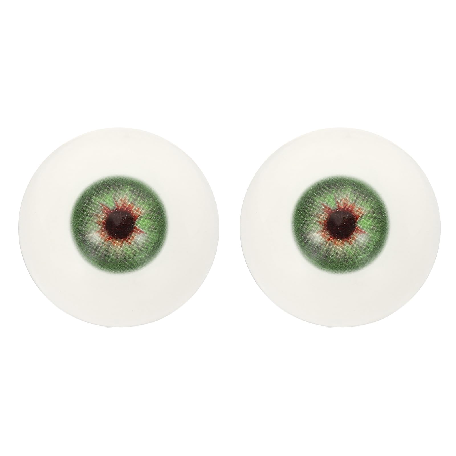 PATIKIL 32mm Safety Eyes,1 Pair Realistic Acrylic Eyes Plastic Half Eyeballs for Masks Halloween Props Art Craft, Red and Green