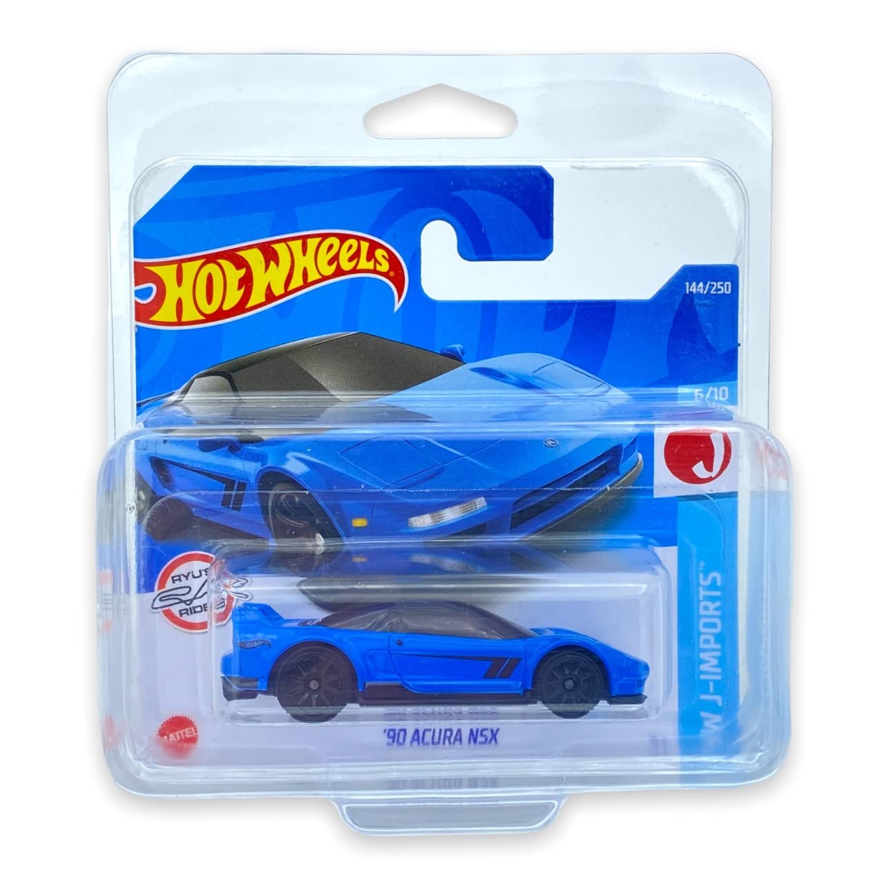 Hot Wheels '90 Acura NSX (Blue) 6/10 HW J-Imports 2022 - 144/250 (Short Card) *** COMES IN A KLAS CAR KEEPER PROTECTIVE COLLECTORS CASE *** HCV83
