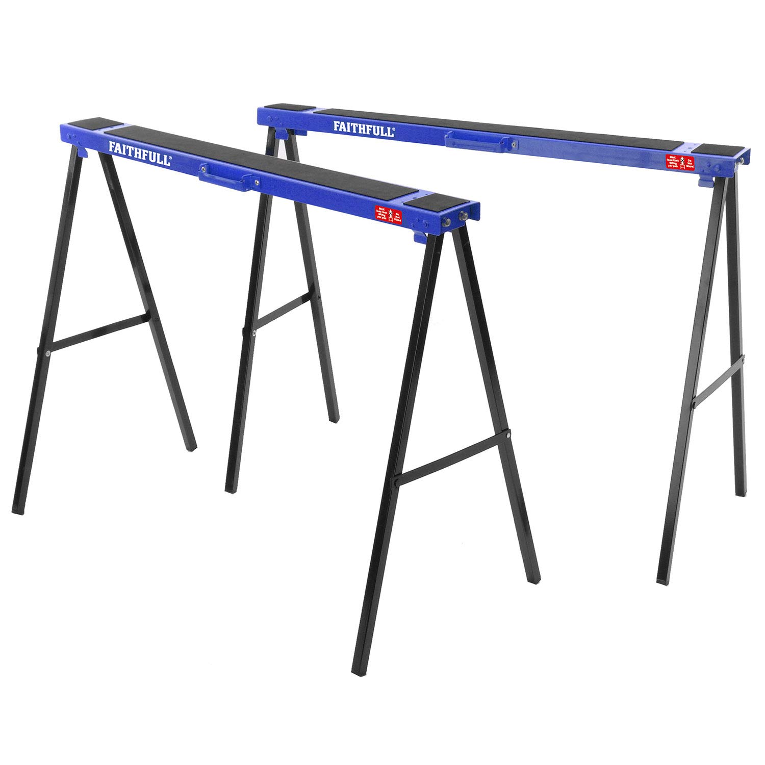 Faithfull FAITRESTLES Folding Steel Trestles / Saw Horse Pair 400kg capacity