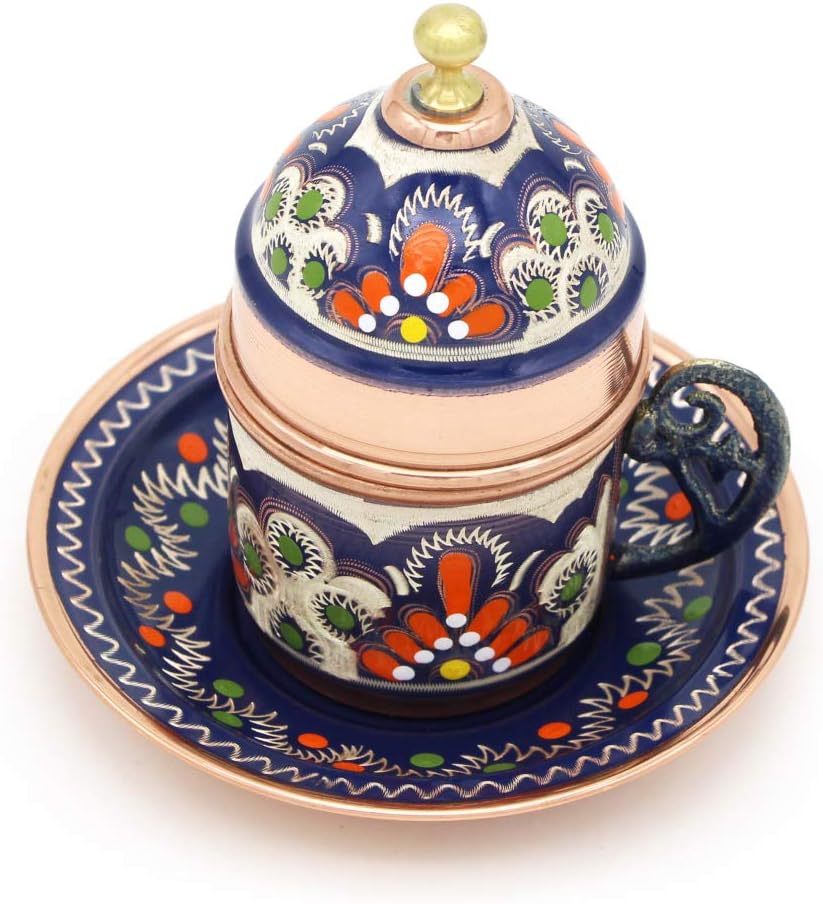 Handmade Copper Turkish Coffee Cups with