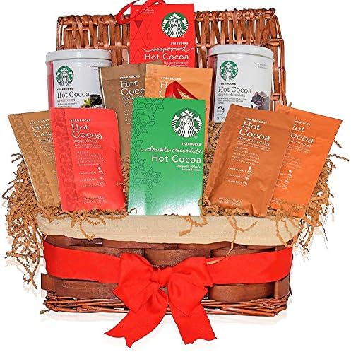 Starbucks Easter Gift Basket - 6 Hot Cocoa Different Flavors - Peppermint, Double Chocolate, Salted Caramel, Marshmallow and more - Gifts for Him and Her