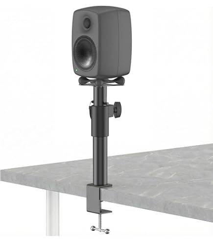 Amazon.com: Height Adjustable Clamp-On Desktop Speaker Stands for