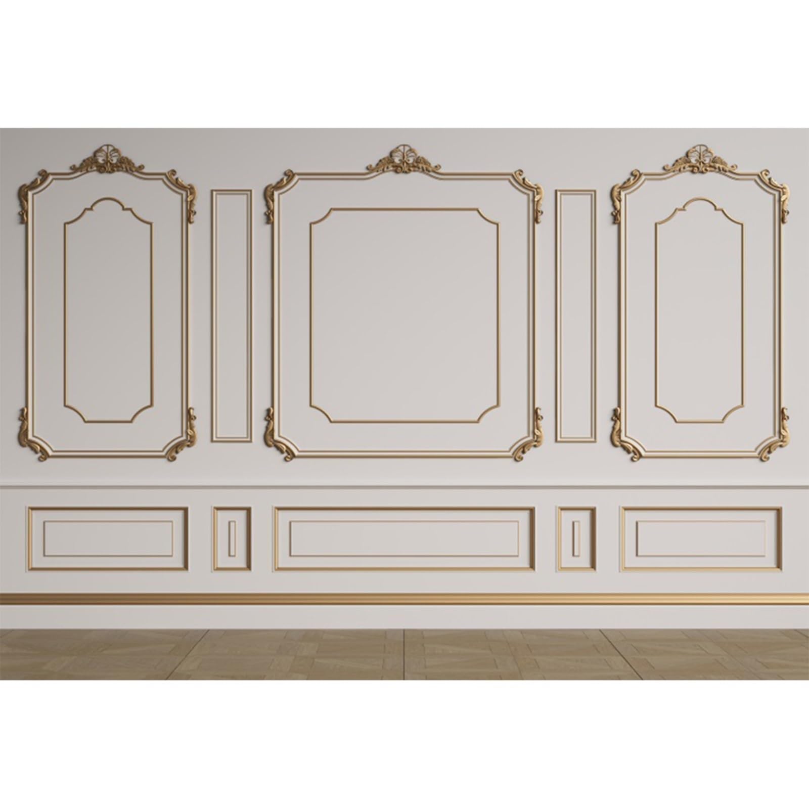 YongFoto 10x8ft Interior Wall Backdrop Photography Luxurious Empty European Room Indoor White Background for Business Office Living Room Family Photo Studio Prop for Photographer Video Pictures