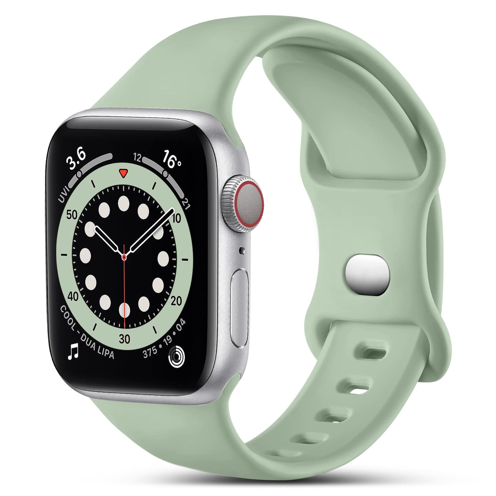 CeMiKa Compatible with Apple Watch Strap 38mm 41mm 40mm 42mm, Silicone Band Replacement Sport Straps Compatible with Apple Watch Series 11 10 9 8 7 6 5 4 3 2 1 SE SE3, Women Men, MintGreen — image 1
