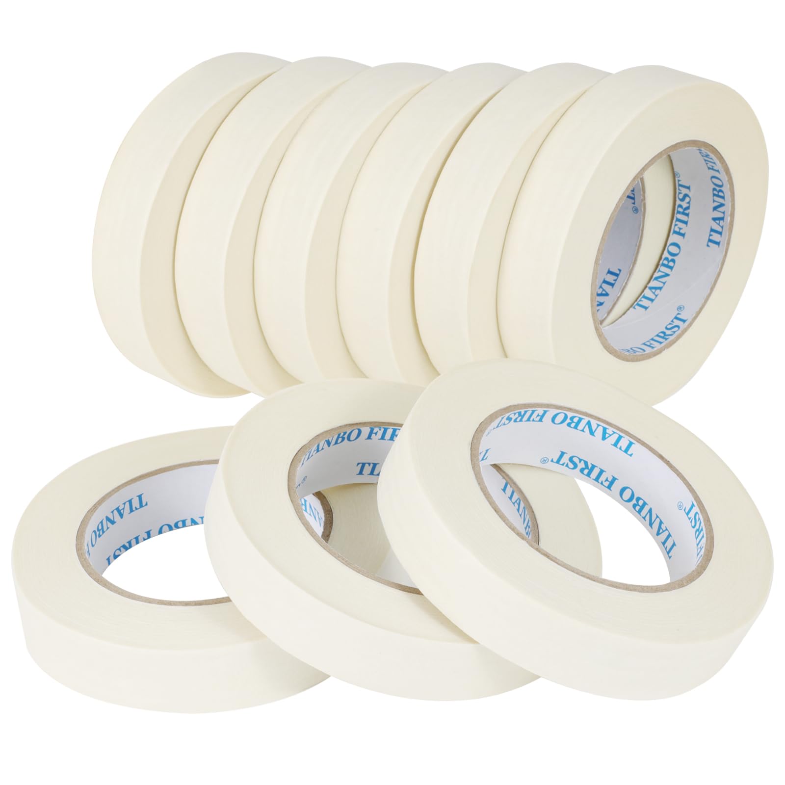 TIANBO FIRST Painters Masking Tape, 24 mm x 55 m for painting, decorating, free removal, 9 rolls