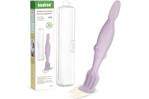 haakaa Baby Diaper Cream Spatula, NoMess Dual-Ended Silicone Diaper Rash Cream Applicator with Hygienic Case, Butt Spatula fo