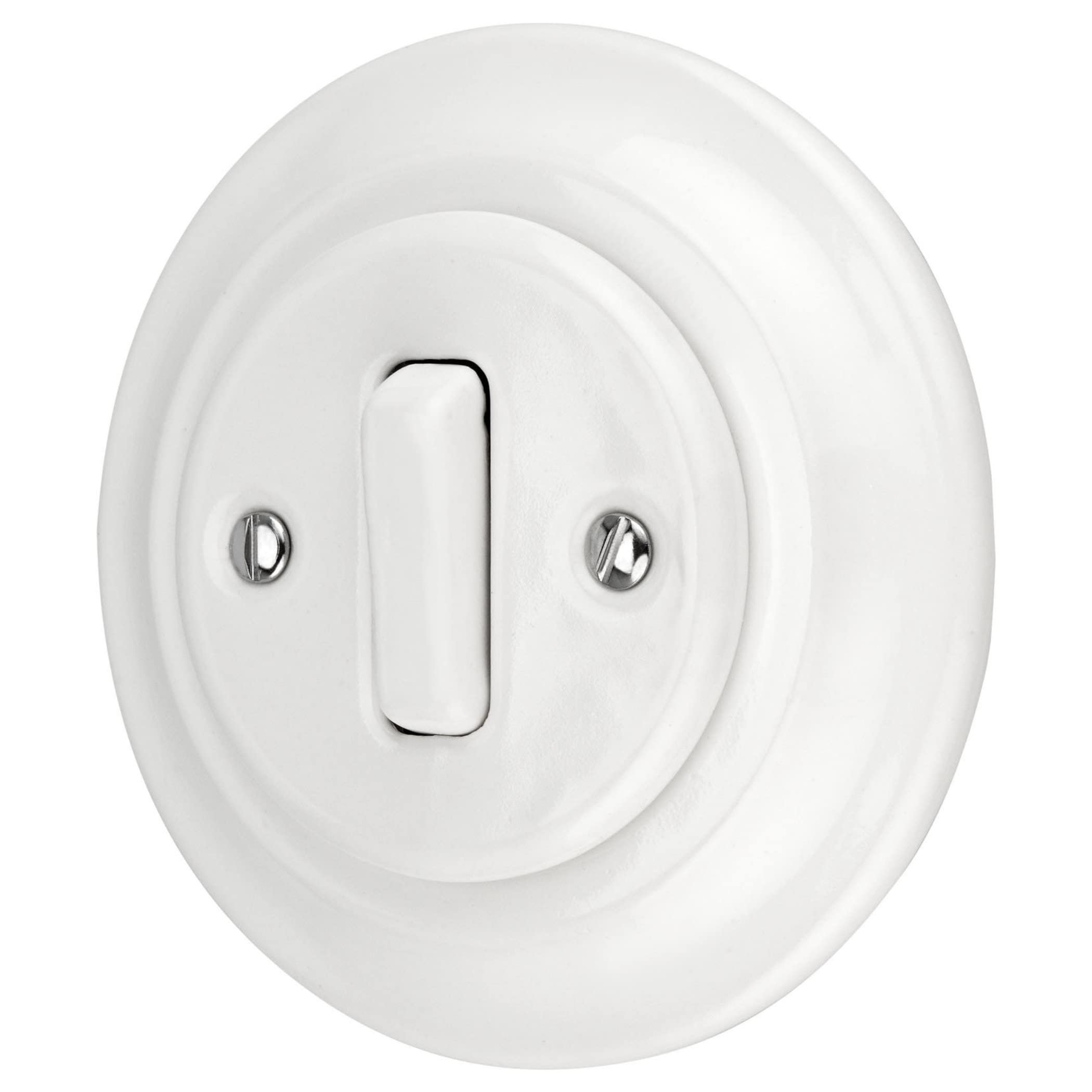 Flush-mounted Porcelain Retro, Switch, Toggle Switch, All-in-One, Series PR1 white