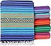 El Paso Designs Peyote Hippie Blanket - Classic Mexican Style Falsa Stripe Pattern in Vivid Colors. Throw, Bed, Tapestry, or Yoga Blanket. Hand Woven Acrylic, 57