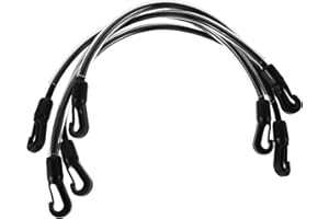 Toyvian 4pcs Horse Blanket Leg Straps Black Elastic Tail Strap Double Ended Clips Replacement Cord for Horse