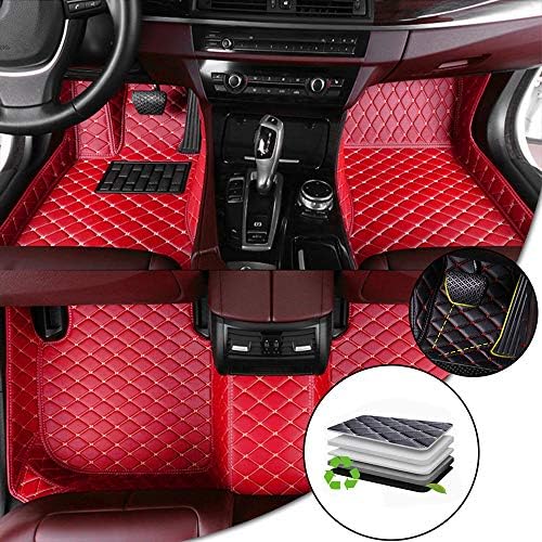 CUSTOM MADE Car Floor Mat for Your Personal Model Full Coverage Non-slip Leather Mat All-weather Protection Set Red