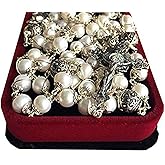 elegantmedical Wire Wraped Bali 925 Sterling Silver Pearl Beads Rosary Necklace Cross