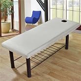 Jupengmg Massage Table Sheet, 27.56x74.8 Massage Bed Cover with Face Hole,Elastic All-Round Wrap Massage Bed Cover Washable Reusable Massage Table Blanket (Grey)
