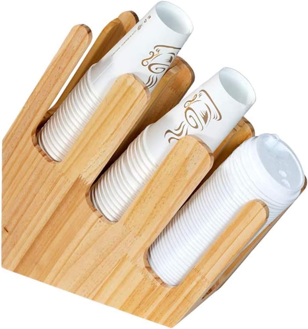 Zuoao Oblique three grid cup holder disposable cup divider wooden cup