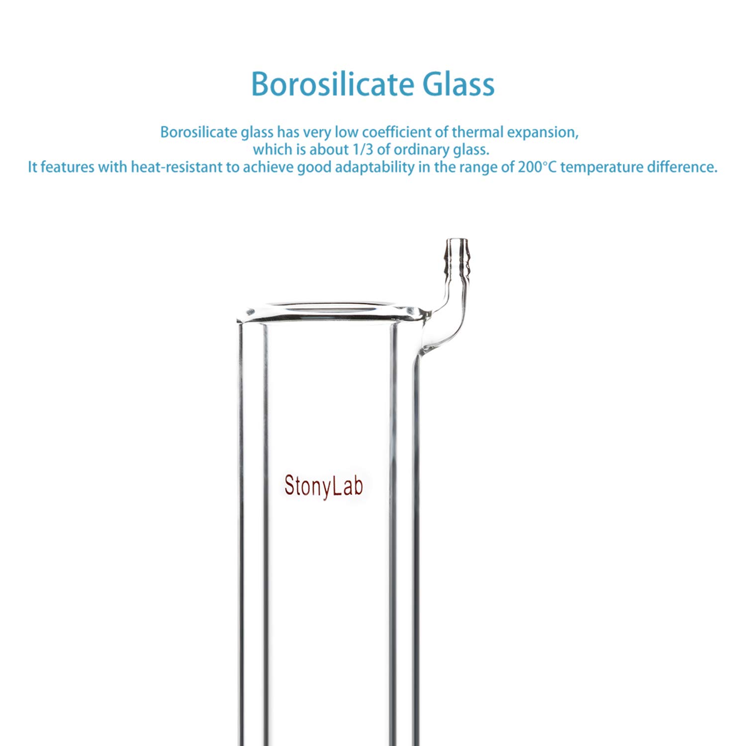 stonylab Dewar Condenser, Borosilicate Glass Dewar Type Condenser Dry Ice Condenser Lab Condenser with 24/40 Joint Lower Drip Tip, 200 mm Jacket Length and 40 mm I.D. - Image 3