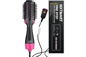 4-in-1 Hot Air Brush Hair Dryer & Volumizer – Negative Ion One-Step Blow Dryer Brush with 3 Heat Settings, 360° Swivel Cord, 