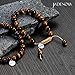 JADENOVA 8/10mm Natural Yellow Tiger Eye Gemstone Bracelet Elastic Stretch Yoga Beaded Healing Crystal Bracelet Couples Gifts for Men Women (2pcs Set)