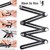JIRENSH Multi Angle Measuring Ruler Aluminum 17.5 cm Folding Black view 4