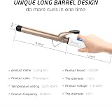 Hoson 25mm Curling Tongs Long Barrel Ceramic Tourmaline Wand LCD 9 Heat view 6