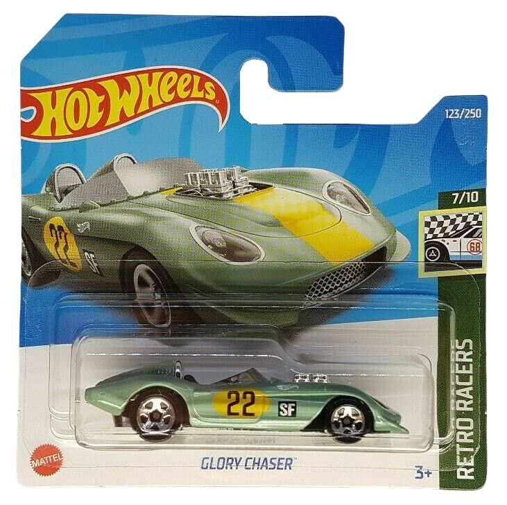 Hot Wheels - Glory Chaser - Retro Racers 7/10 - HCT28 - Short Card - Sports Car - Green - Mattel 2022