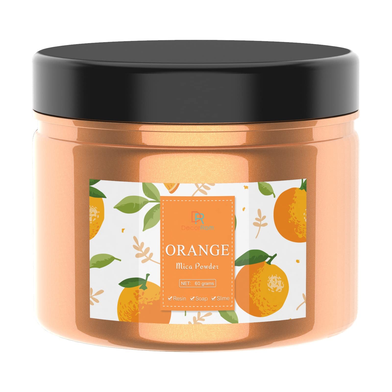 Epoxy Resin Colour Pigment - Metallic 60g / 2.1oz Orange Mica Powder for Epoxy Resin Art Colouring, Soap Making - Cosmetic Grade Resin Colour Dye for Jewelry, Slime, Painting, Make-up, Nails Art