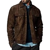 Men's Suede Leather Jacket Real Lambskin Suede Casual Leather Jackets For Men Suede Trucker Coat for Mens