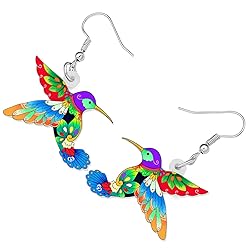 Bonsny Acrylic Drop Dangle Hummingbird Bird