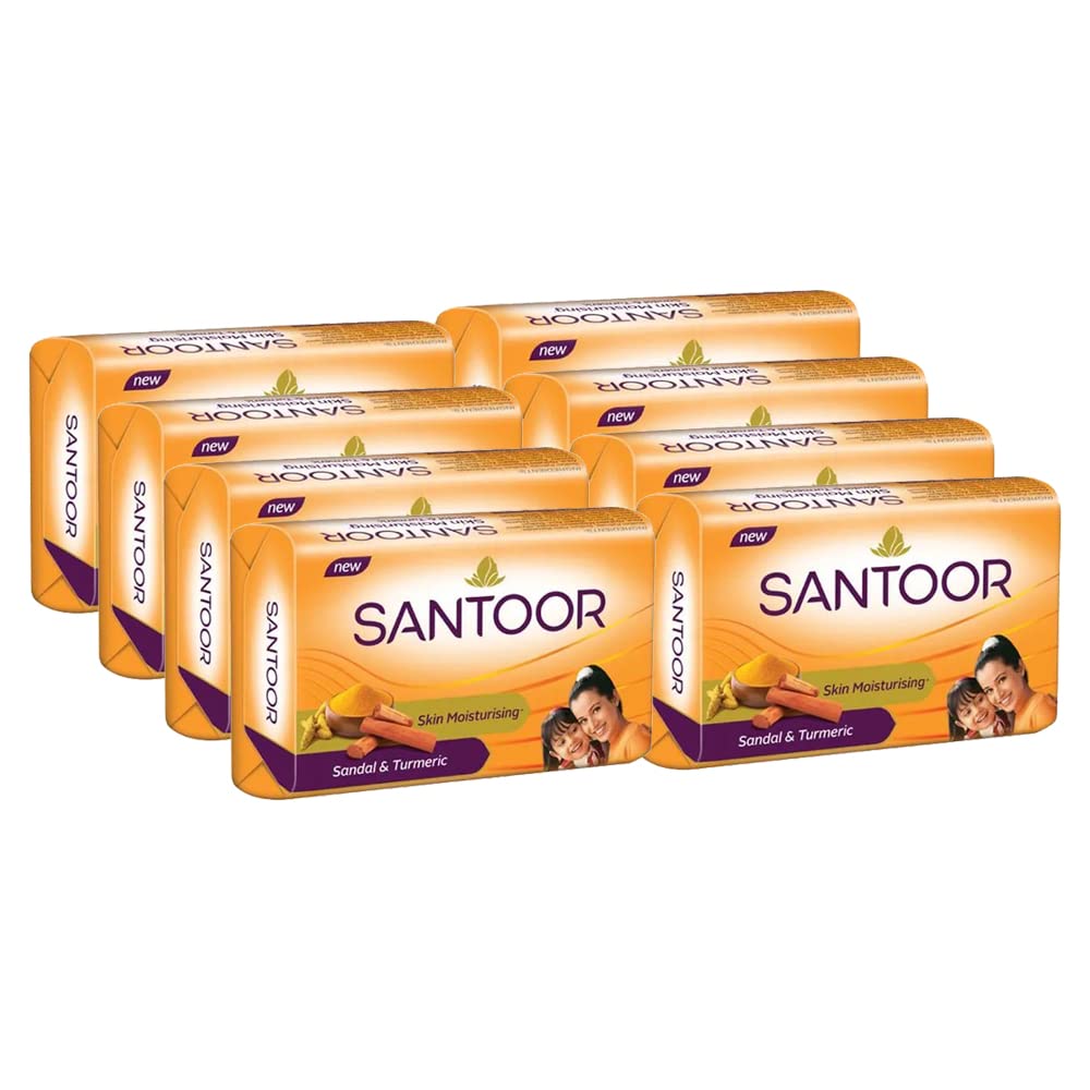 SANTOOR Soap Sandal & Turmeric 100g x 8