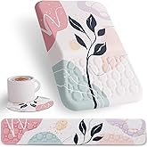 Ospelelf Mouse Pad with Wrist Rest and Keyboard Wrist Rest, Ergonomic Wrist Rest for Computer, Office, Gaming, Pink