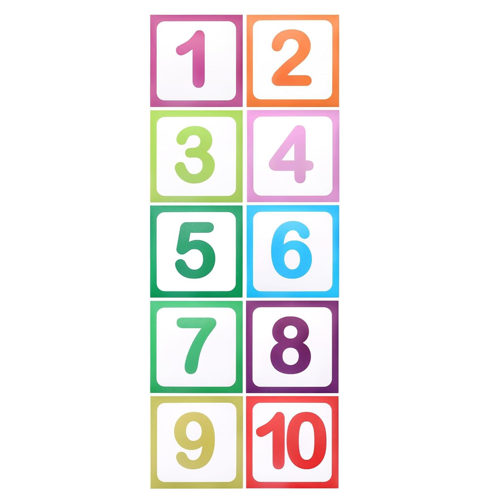 WUMUZAI Hopscotch Stickers Floor Decals, 10 Number Lattice Floor Sticker, Removable Vinyl Floor Decals for Classroom, Sensory Path Decals for Floor, Classic Funny Games Walk Decals for School Hallway