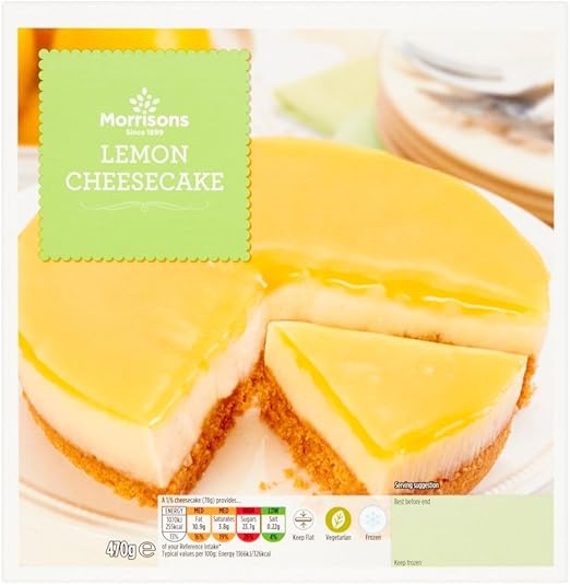 Morrisons Lemon Cheesecake, 470g (Frozen) Amazon.co.uk Grocery