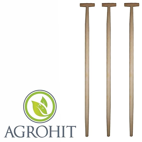 3 x Spatenstiel Grabegabel Spatengabel Stiel Holzstiel T Griff 100cm Set Ø 38