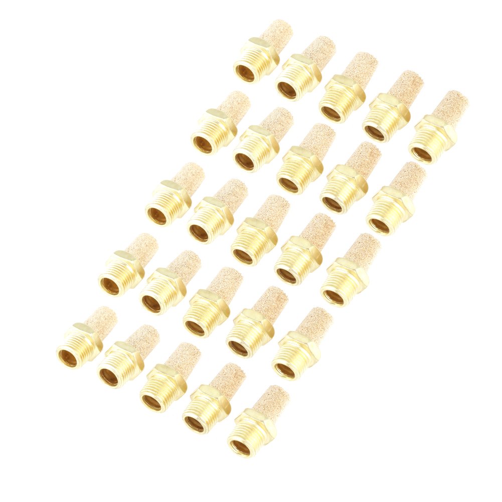 25Pcs/Set Pneumatic Solenoid Valve Silencer G1/8 External Thread Pneumatic Air Exhaust Noise Filter Silencer Muffler