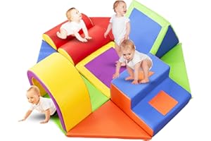 WANAN Climbing Toys for Toddlers, 11pcs Toddler Climbing Toys Indoor for Climb,Crawl and Slide, Soft Play Foam Climbing Blocks for Toddlers for Nursery, Living Room, Children's Room (11pcs)