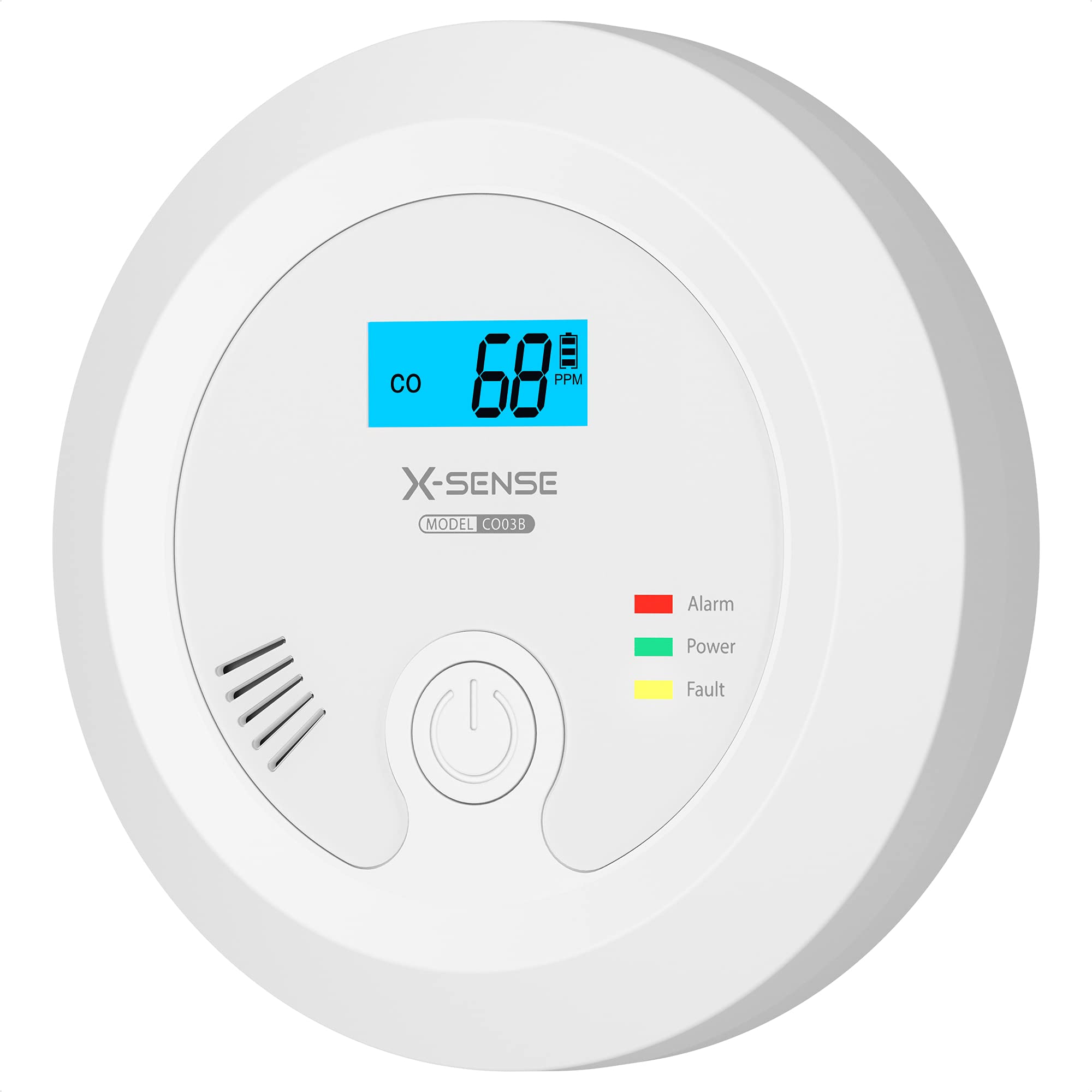X-Sense 10-Year Product Life Carbon Monoxide Alarm Detector, Replaceable Battery-Operated CO Alarm Detector with Digital Display, CO03B