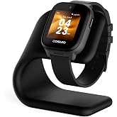 JrTrack LaunchPad Magnetic Charging Stand | Kids Smartwatch Charger | Fast Charging, Strong Magnetic Connection | Nightstand Companion for Kids Smart Watch | Clock &amp; Alarms | Wall Adapter Incl.