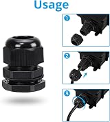 AVARTEK 10x M20 20mm IP68 Waterproof Cable Glands 6-12mm Black Nylon view 6