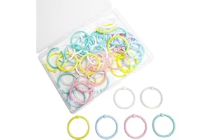 60 PCS Loose Leaf Binder Ring Binder,Keychains or Key Rings,1 INCH Loose Leaf Binder for Key Chains，Index Cards, Flash Cards,