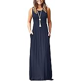 AUSELILY Women's Summer Sleeveless Loose Maxi Dress Casual Long Dresses with Pockets 2026 New