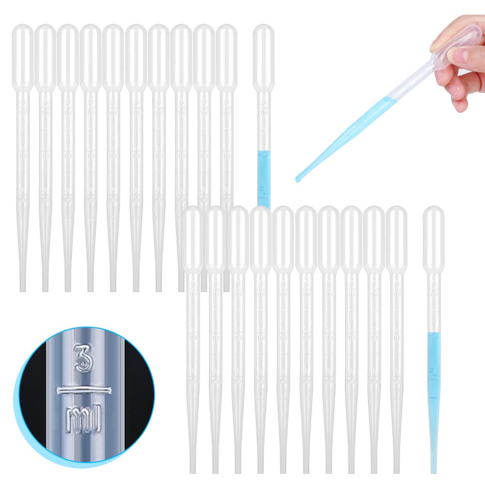 Photo 1 of ovsor 50PCS Plastic Disposable Transfer Pipettes, 3ml Calibrated Pipette Dropper for Essential Oils, Science Laboratory, DIY Art, Make up Tool