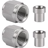 Podavelle 3AN Hardline Stainless Steel Tube Nut and Sleeve Fitting for 3/16" OD Tubing, 2 Sets