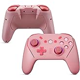 NBCP V8 Wireless Gaming Controller for Nintendo Switch/Switch OLED/Switch Lite/Switch 2, Steam Deck, PC, Laptop, Android & iOS Mobile - RGB Backlight, NFC, Gyro, 4-Level Vibration, Drift Correction, Turbo, Macro, 1020mAh Battery(Pink)