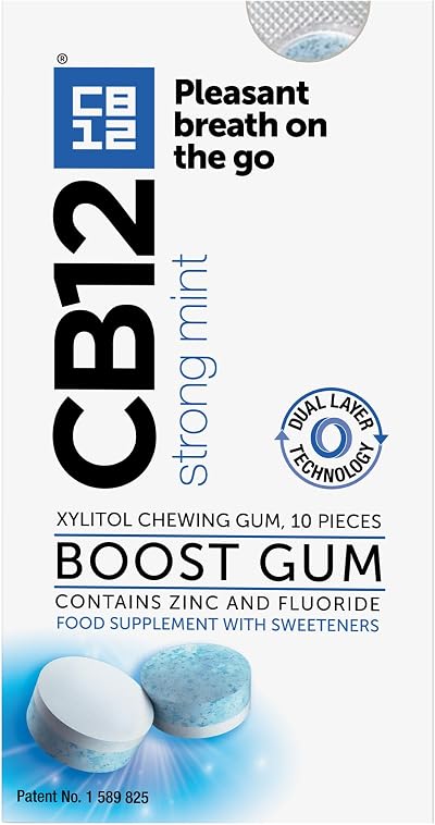 CB12 Boost Chewing Gum Mint 10 pcs Sugar Free Fresh Breath