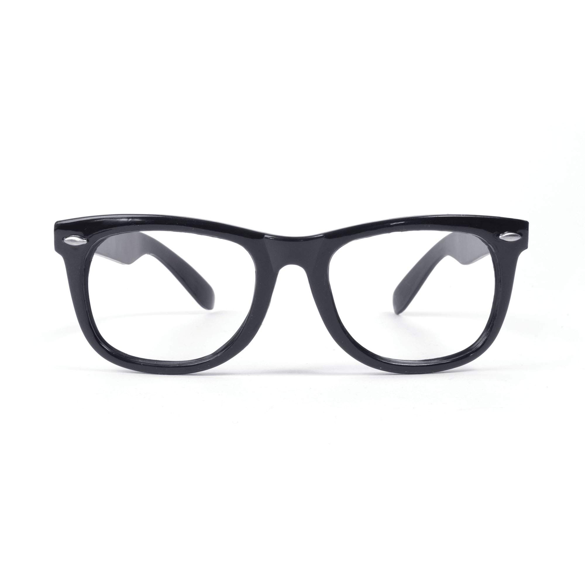 Stylish Black Frame Spectacles Glasses (Pack of 1) - Perfect Accessory for Film & TV, Historical, World Book Day, Cosplay, Themed Events, & More Halloween Halloween