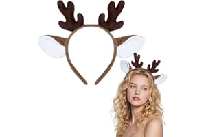 Deer Antlers Headband Reindeer,Deer Costumes for Women Adults Cute Reindeer Antler Head Bands for Christma
