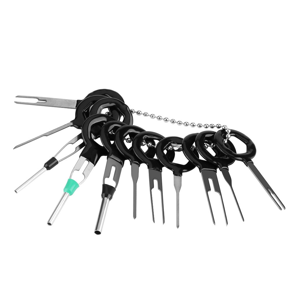 Terminal Removal Tools, 11pcs Car Wire Harness Plug Terminal Extraction Pick Connector Crimp Pin Back Needle Remove Tool Set Terminal Release Tool Kit