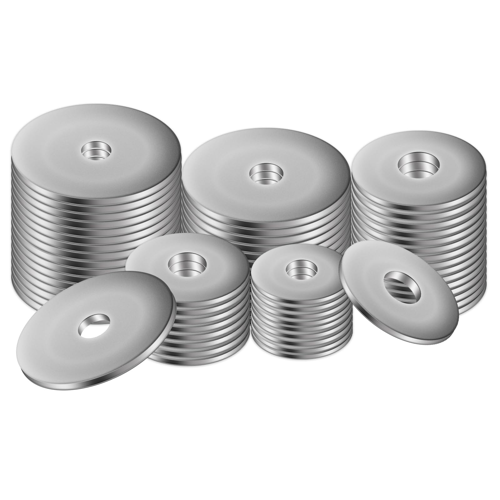M5 Washers for Screws, 50 Pcs Penny Washers, 304 Stainless Steel Large Metal WashersFlat Repair Washer for Bolts, Plain Round Lock Washer Spacers for Bolts Screws (M5 x 25-50PCS)