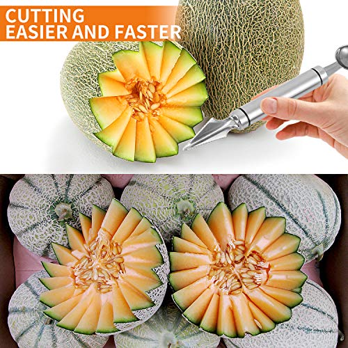 Melon Baller Scoop,Stainless Steel Fruit Decoration Carving Knife,Melon