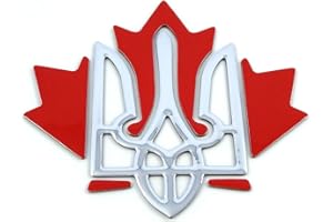 Ukraine Canada Trident Maple Leaf Decal Emblem 3D Sticker car Bike auto 2.75"