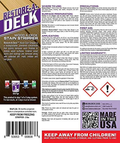 Restore-A-Deck Stain Stripper, Wood Brightener, Booster, Thickening Gel Combo Pack