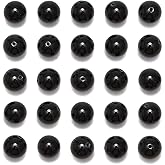 NCB 100pcs Original Natural Stone Beads Gemstone Round Loose Beads 6mm 8mm 10mm (Black Onyx Agate, 6mm 100Beads)